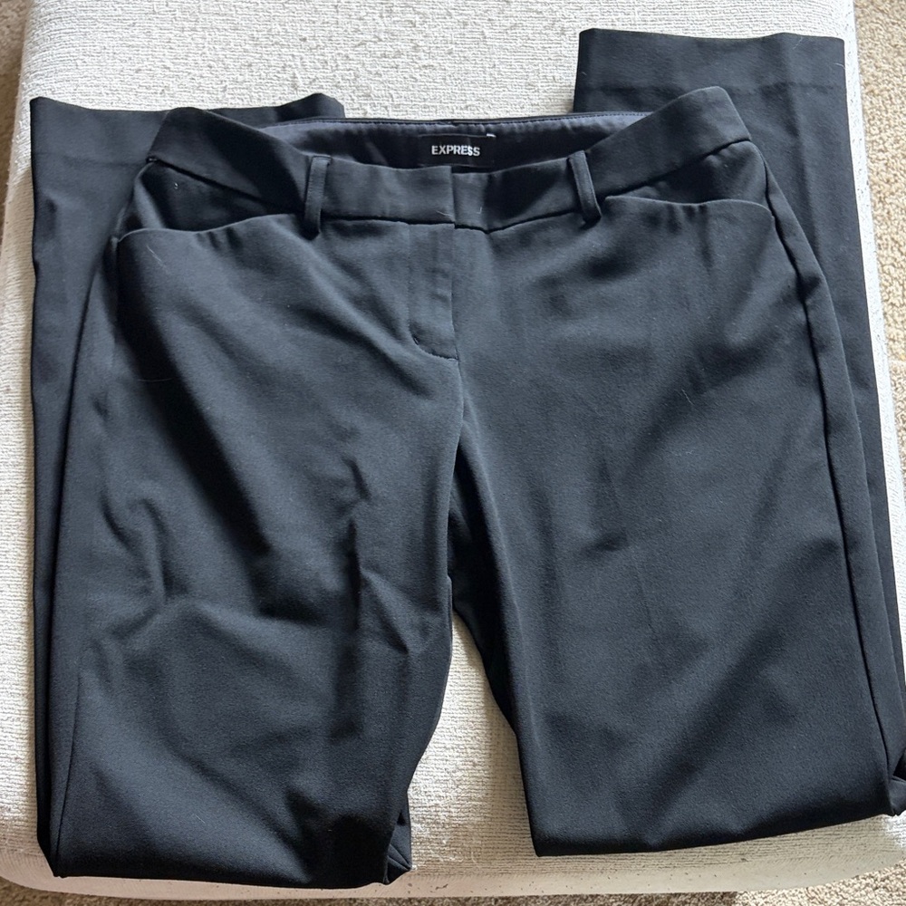 Express Black Tailored Straight-Leg Dress Pants